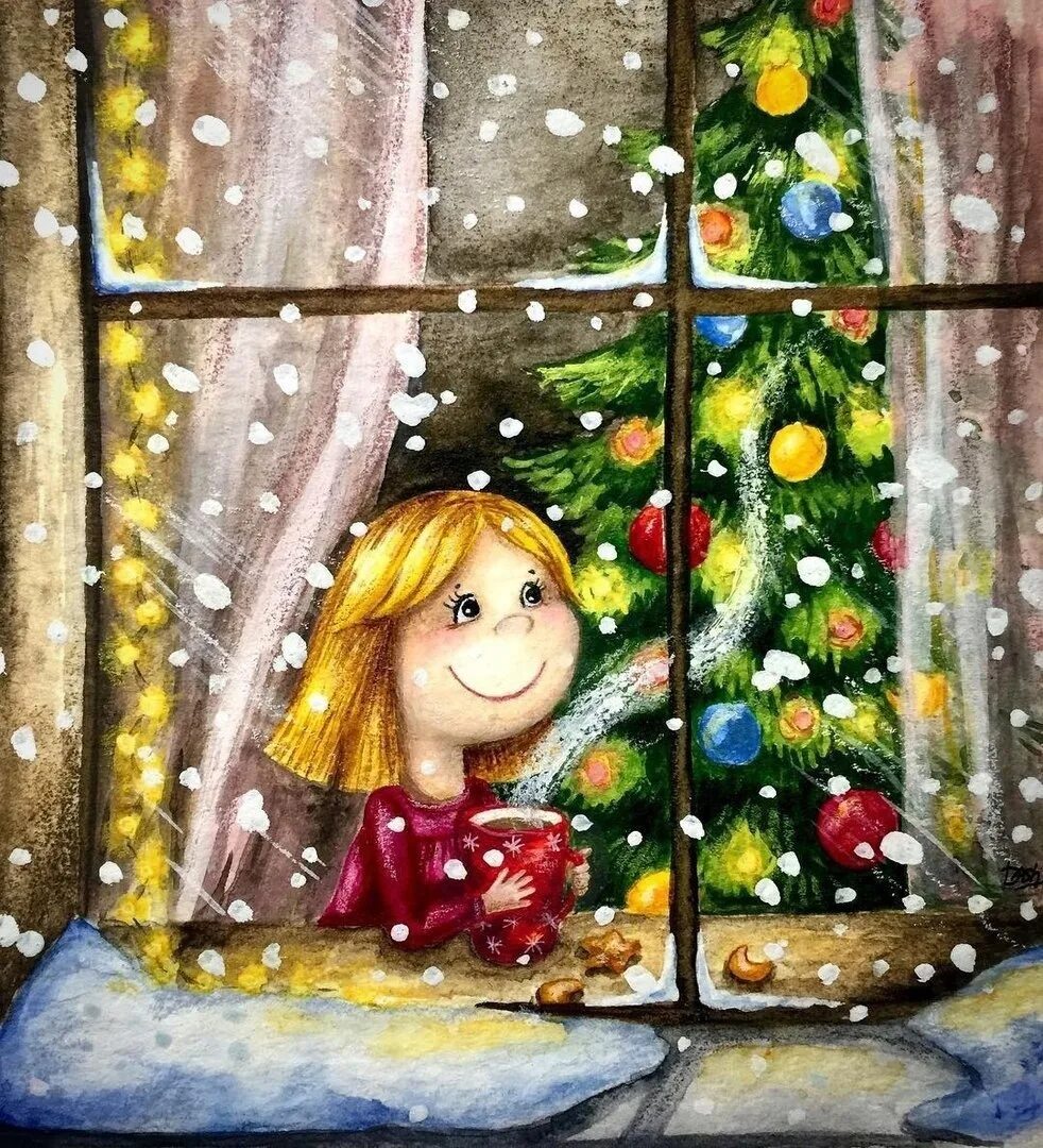Скоро все случится новый. Рождество за окном. Новогоднее окошко. Сказочное зимнее окно. Окошко зимнее сказочное.