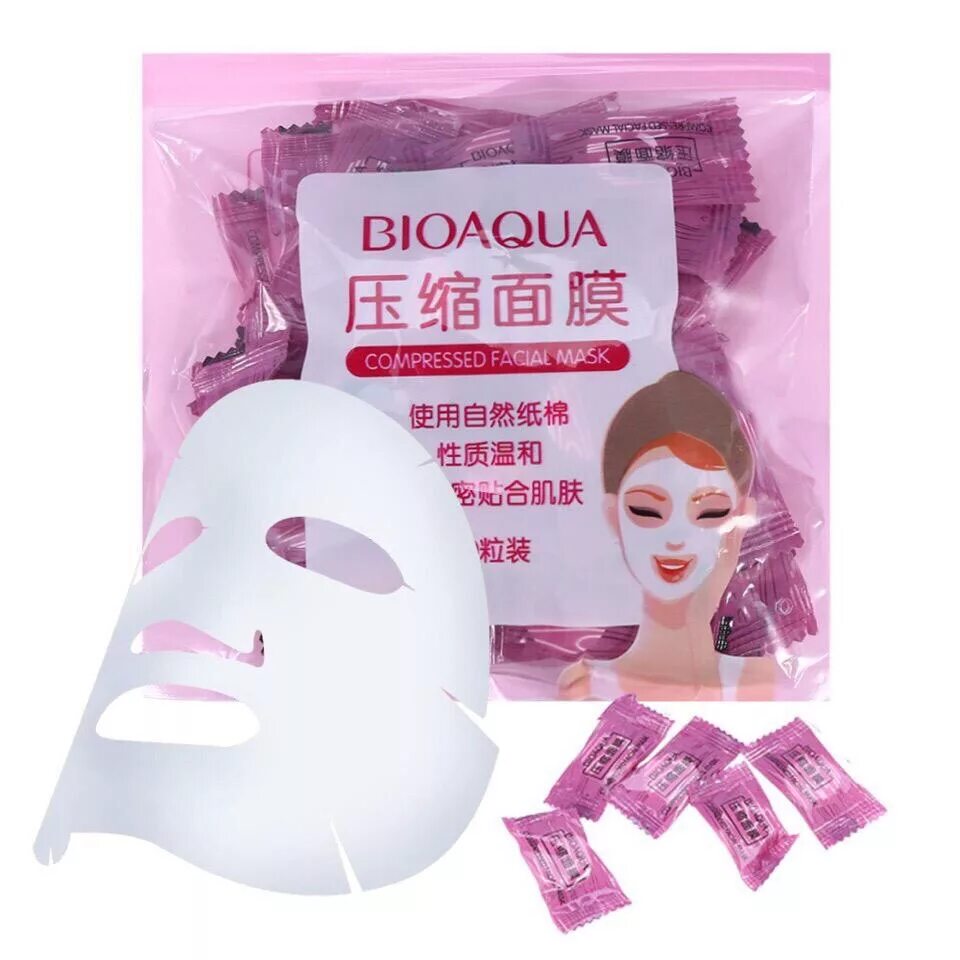 Косметика маски купить. Маска БИОАКВА compressed facial Mask. Прессованная маска-таблетка BIOAQUA compressed facial Mask. BIOAQUA compressed facial Mask прессованная маска-салфетка для лица, 100г/100шт. Маска-таблетка прессованная 100 шт BIOAQUA.