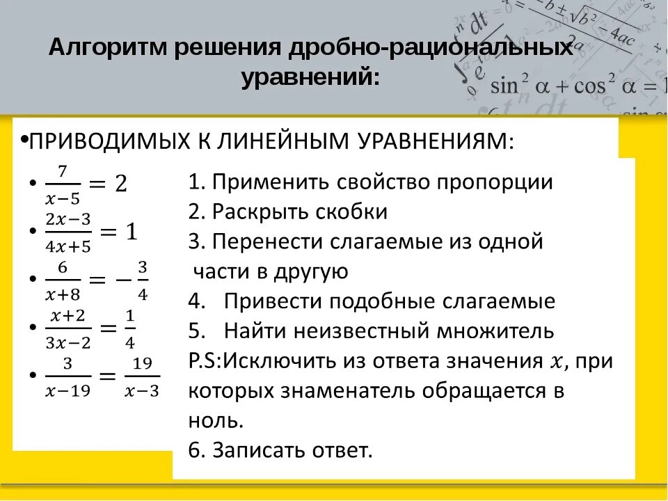 Алгоритм решения дробей. Алгоритм решения уравнений с дробями. Правила решения уравнений с дробями. Как решать уравнения с дробями с неизвестной. Как решать линейные дроби.