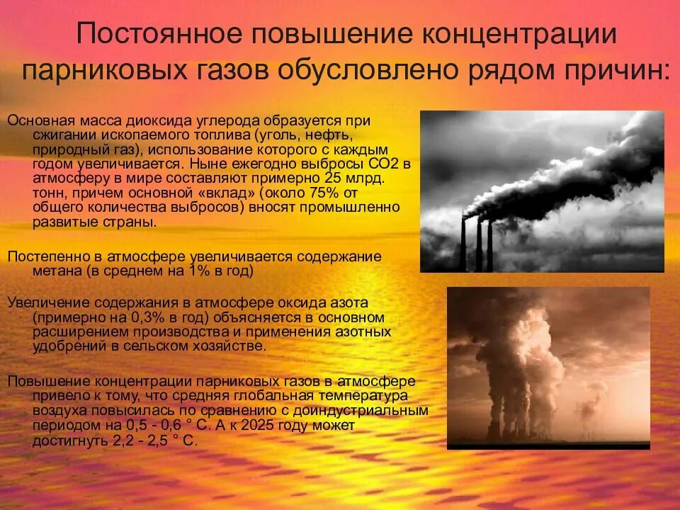 Причины увеличения выбросов