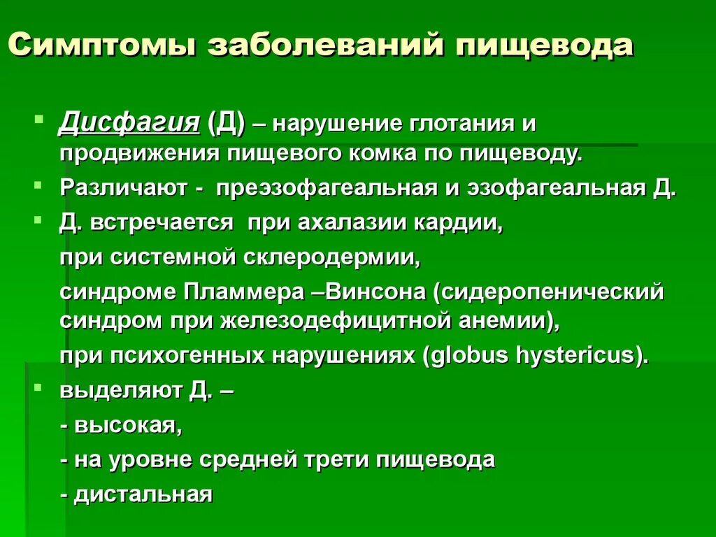 Пищеводная дисфагия симптомы. Дисфагия пищевода симптомы.