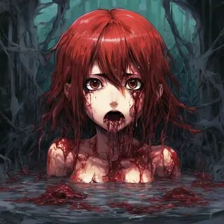 девушка утопает в гнили и гной, гурохентай арт, gore, guro, gurohentai, её ...