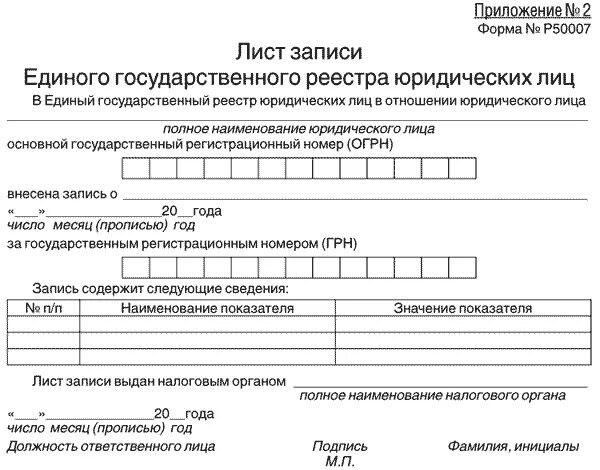 Получить данные о юридическом лице
