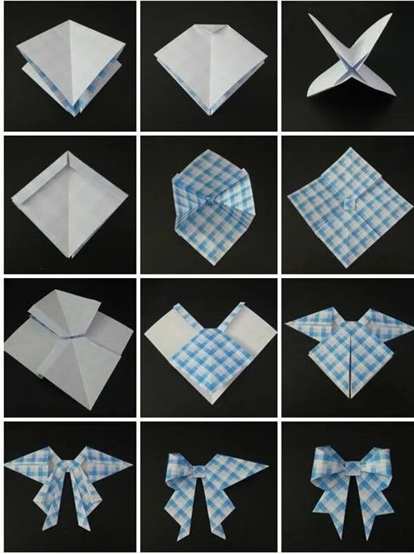 Схема бантика из бумаги Molde lazo de papel. Cuadritos rosa y blanco. Paper bow, Diy hair accessories, B