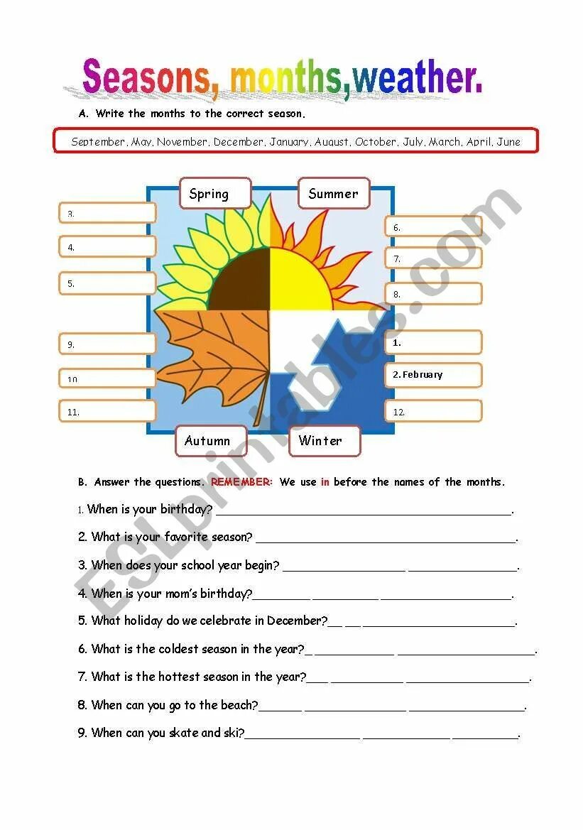 Complete the months and seasons. Seasons and months задания. Seasons and weather упражнения. Seasons and months упражнения. Seasons упражнения английский язык.