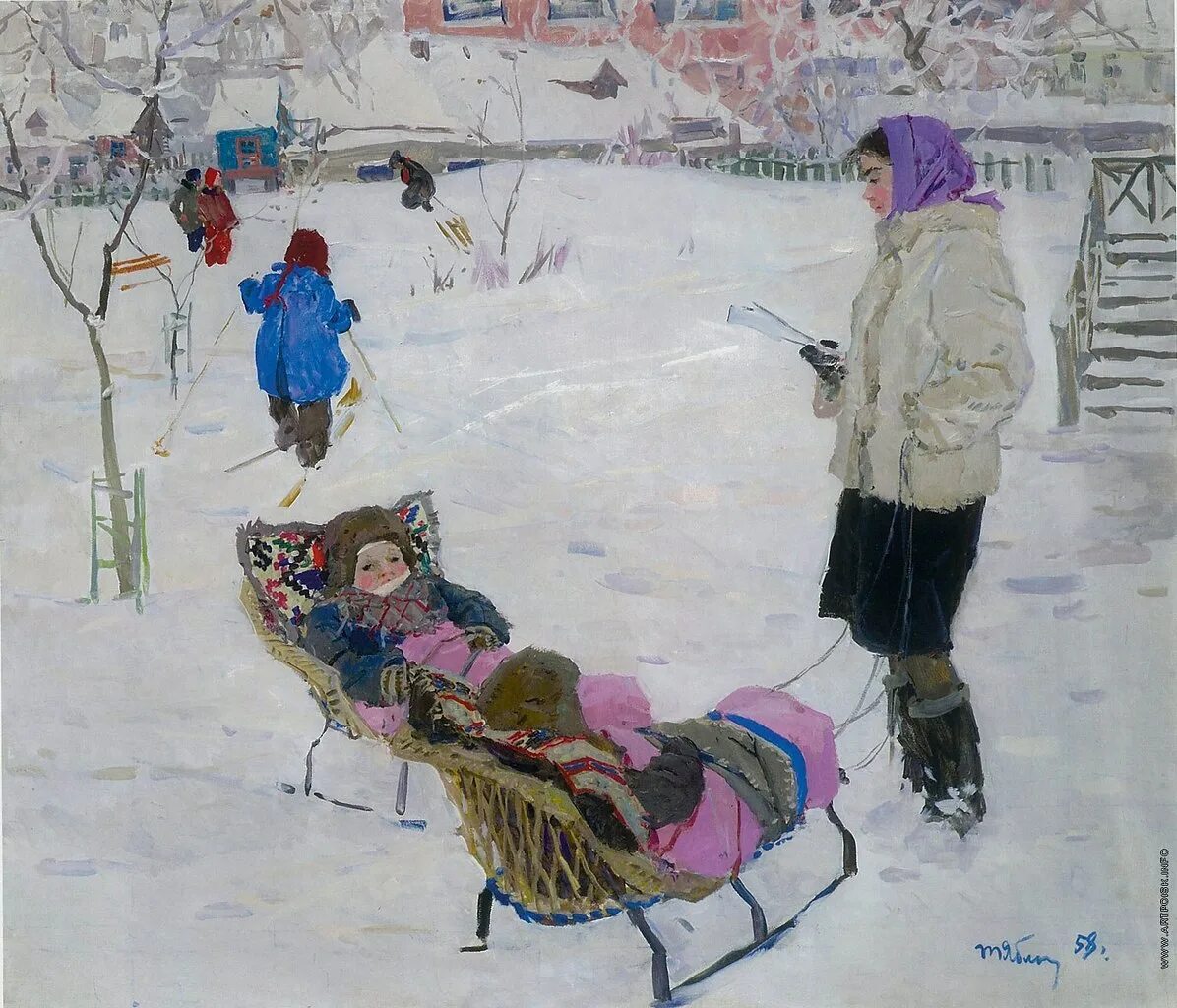 Картина т яблонская. Т.Н. Яблонская. «В парке». 1960..