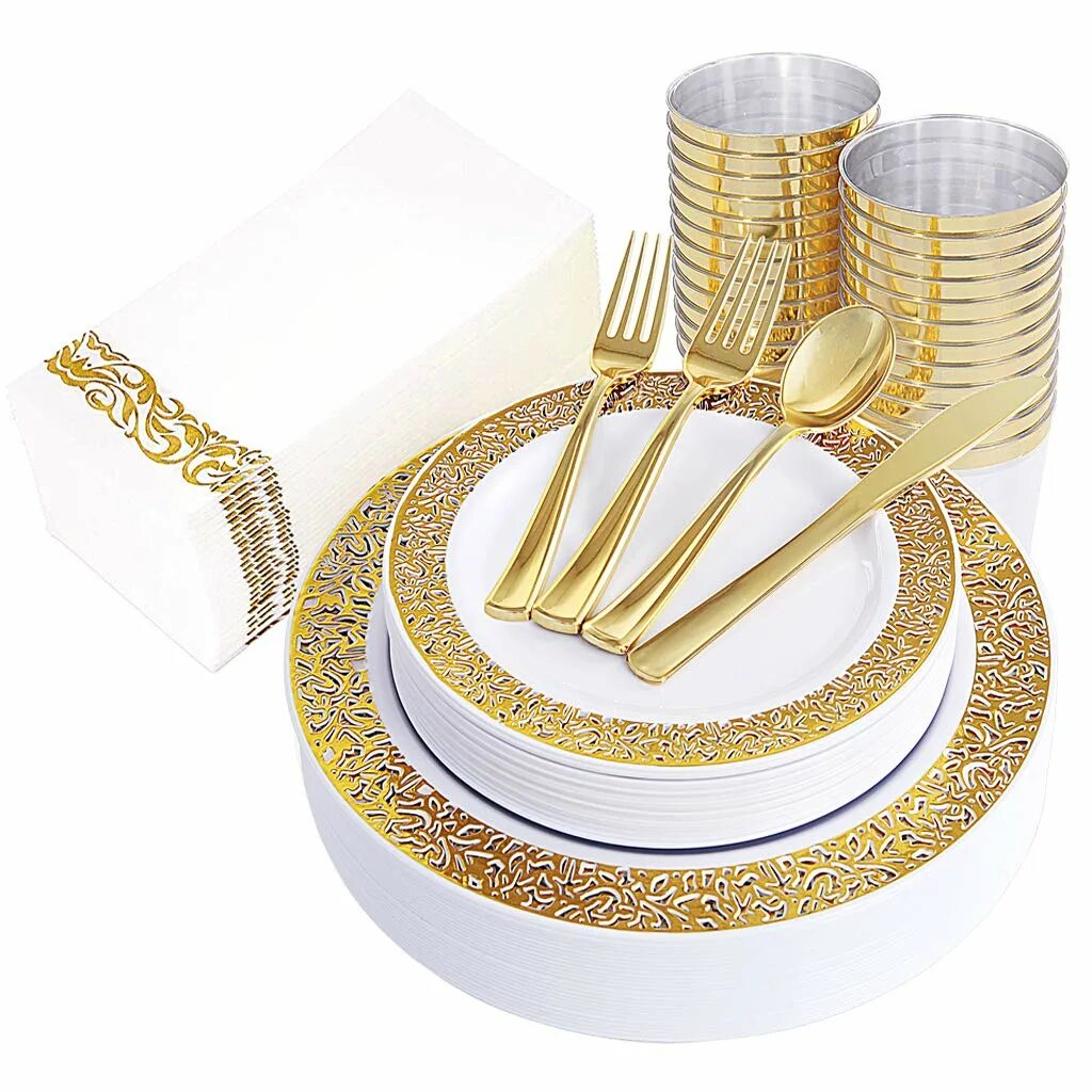Золотистая посуда. Одноразовые тарелки золото. Посуда набор золотые. Посуда с золотом. Посуда золотого цвета.