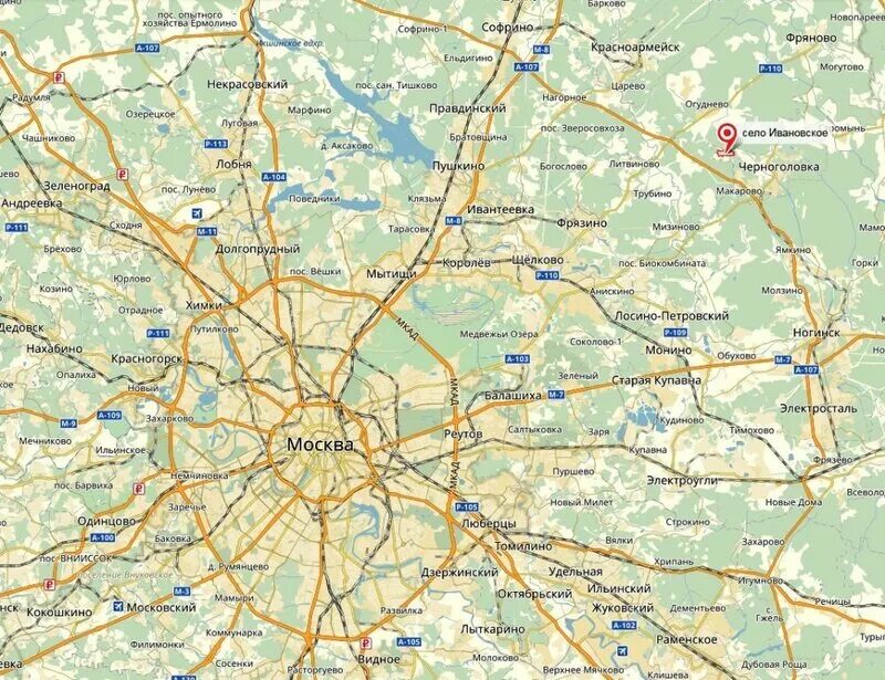 Сколько от мкад до деревень