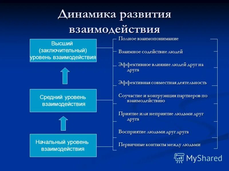 Структура виды и динамика партнерских отношений. Динамика социального взаимодействия людей. Этапы взаимодействия людей в общении. Фазы взаимодействия в общении.