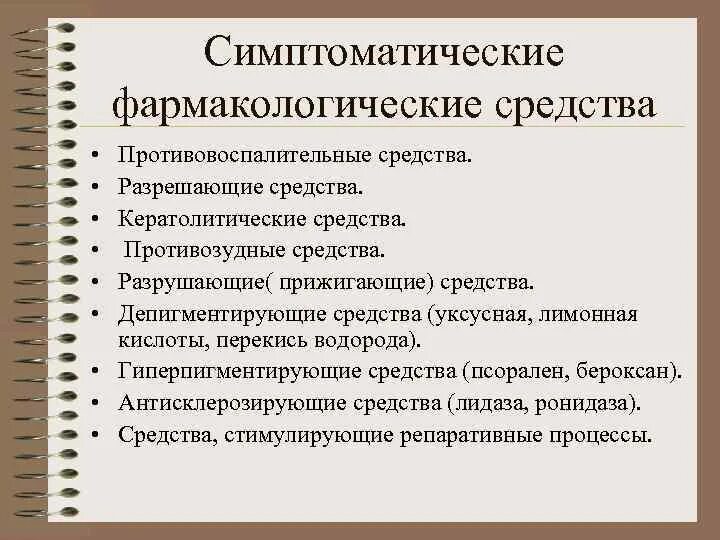 Симптоматические средства препараты. Симптоматические средства препараты