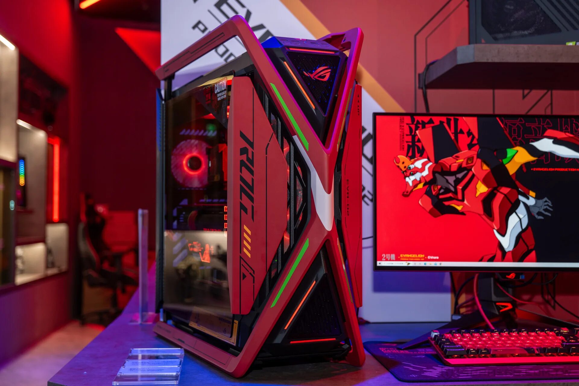 Rog hyperion eva 02 edition. Аксессуары для пк. Evangelion видеокарта. Asus rog strix helios case gx601. Rog hyperion eva 02 edition.