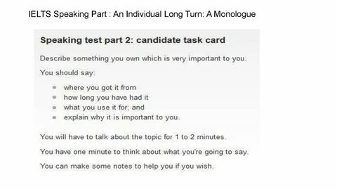 Task speaking examples