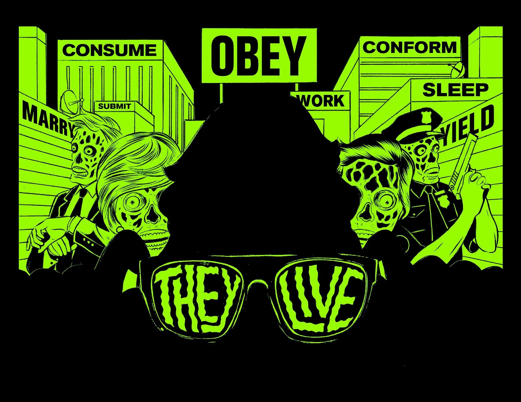 They live game. Постер они живут. Чужие среди нас Obey. They Live consume.