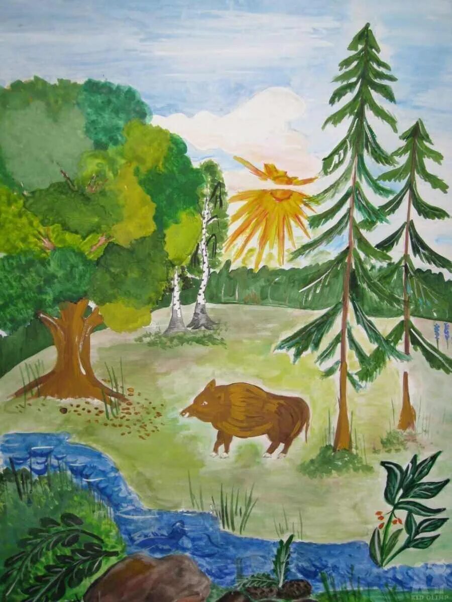 Природа глазами детей. Лес рисунок. Детские рисунки лес. Рисунок на тему природа. Рисунок природы леса