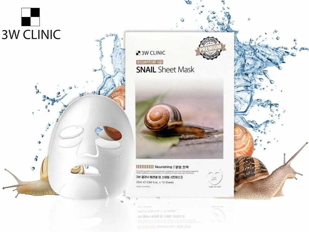 Snail маска улитка. 3w Clinic Essential up Snail Sheet Mask. 3 W Clinic улитка тканевая маска. Тканевая маска с улиточным муцином 25 мл. Маска для лица 3w муцин улитки.