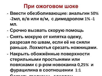 Шок при ожогах