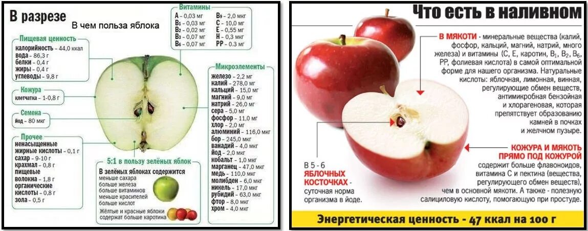 Яблоко на ночь можно или нет. Яблоки энергетическая ценность и витамины. калорийность яблока. полезные вещества в яблоке. яблоко состав калорийность.