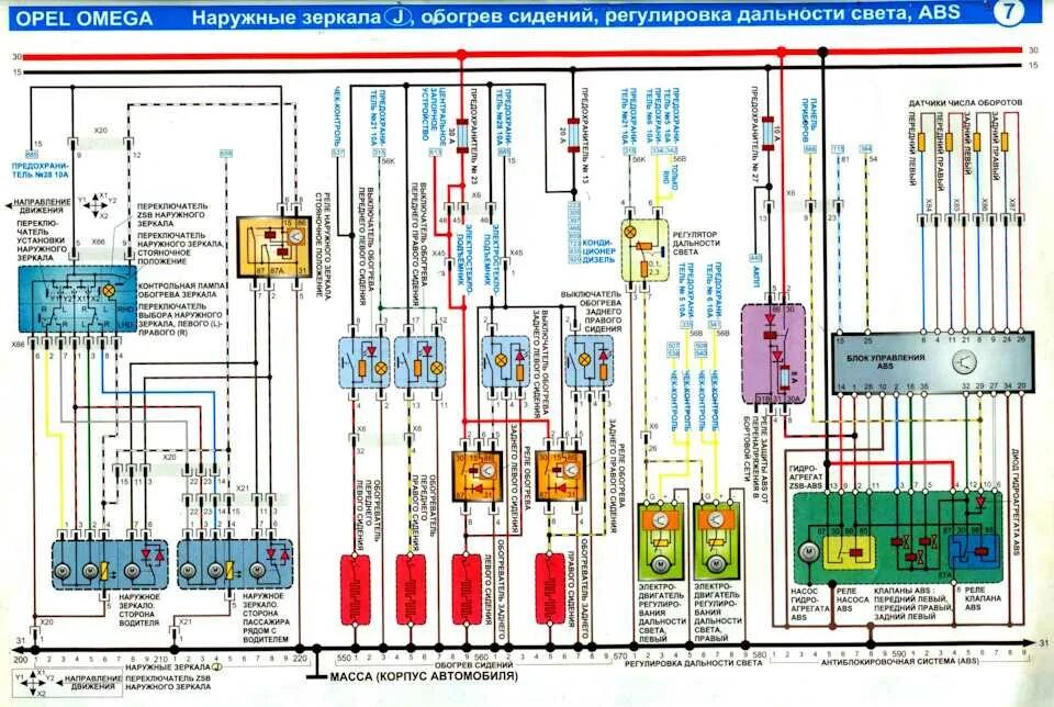 Проводка вектра б. Схема электрооборудования Opel Vectra c.