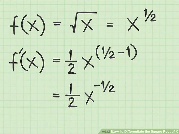 Derivative of Square root. ( Root(3, 5) - root(3, 2) ) ( root(3, 25) + root(3, 10) + root(3, 4) ). Square root of 3. Option derivatives Square of x.