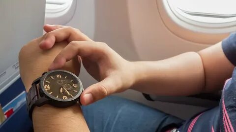The plane took off on time