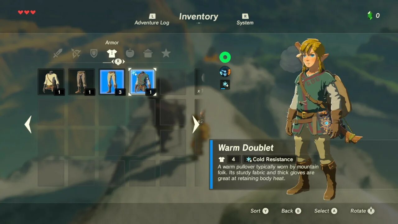 Как настраивать the legend of zelda. Левры Зельда 2. Зельда Интерфейс. The Legend of Zelda Breath of the Wild Левр. Zelda Breath of the Wilds готовка Скриншот.