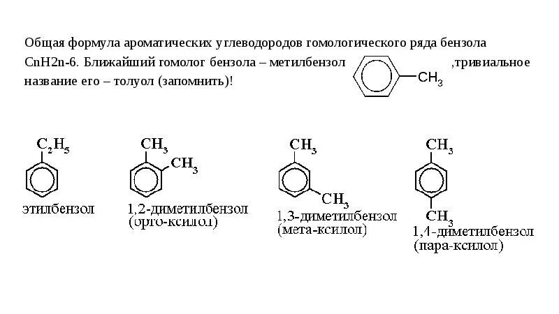 Гомологическая формула аренов. Общая формула гомологического ряда ароматических углеводородов. Общая формула ряда ароматических углеводородов ряда бензола. Ароматические радикалы бензола. Ароматические углеводороды ряда бензола формула.