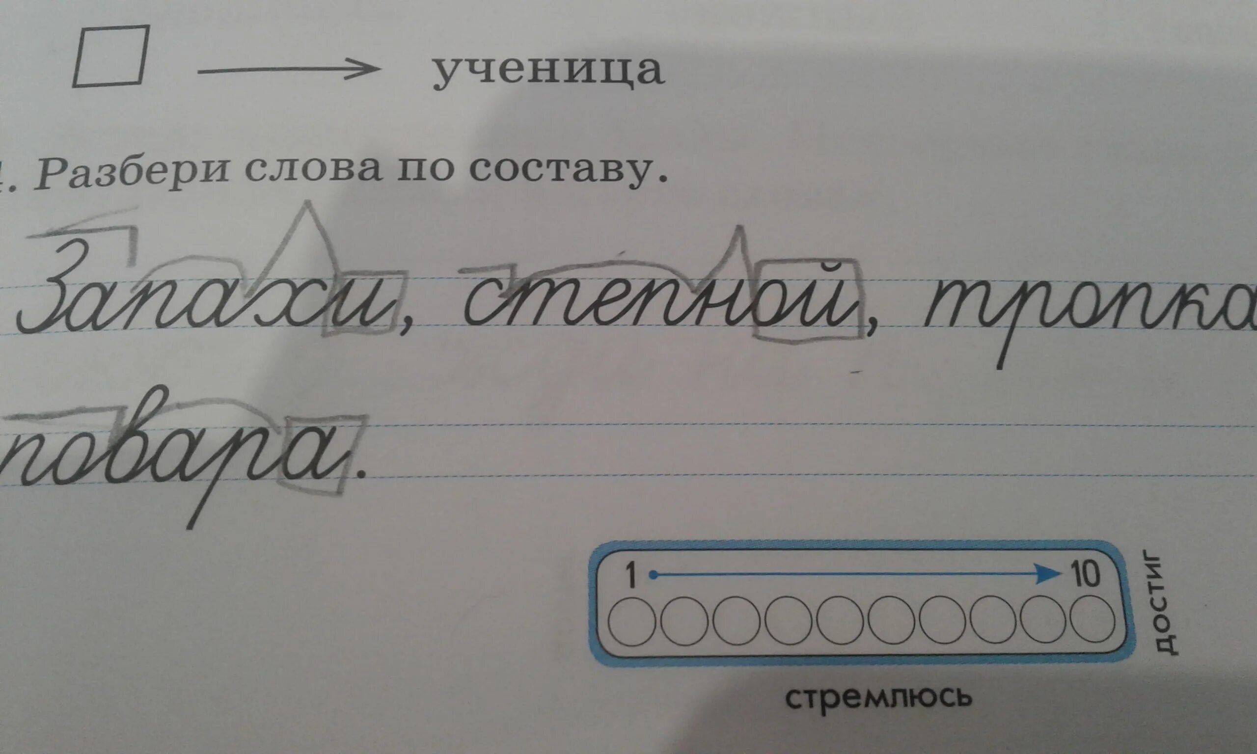 Ученица разбор слова по составу. Разобрать слово ученица.