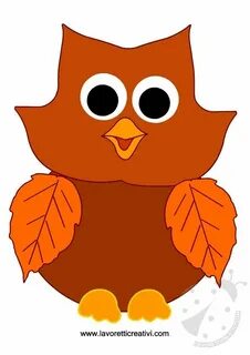 Сова из листьев трафарет