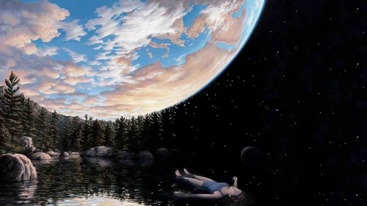 Floating through space. Floating through space