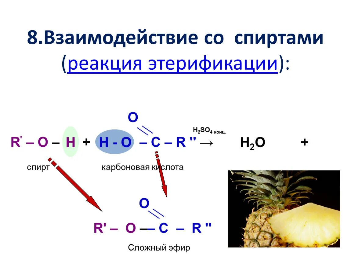 Реакции спиртов. Реакция этерификации карбоновых кислот. Реакция этерификации этанола. Реакция карбоновых кислот с металлами