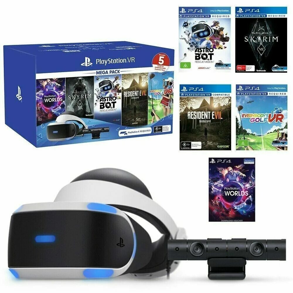 Sp vr. Sony ps4 VR. Sony PLAYSTATION VR Mega Pack Bundle. PLAYSTATION VR 2 бандл. ВР очки плейстейшен 4.