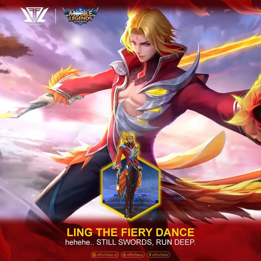 Линг мобайл легенд. Линг mobile Legends. Fiery Dance mobile Legends. Линг fiery Dance. Линг мобайл легенд 3д модель.
