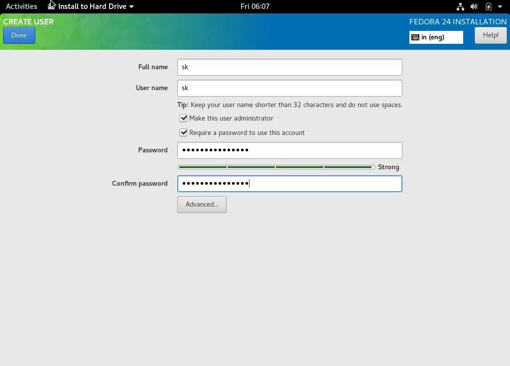 Set your user name