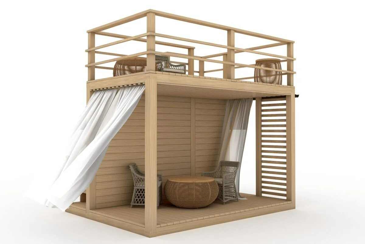 Рисунок 3 - Проект деревянной двухэтажной беседки Small log cabin, Gazebo, Outdo