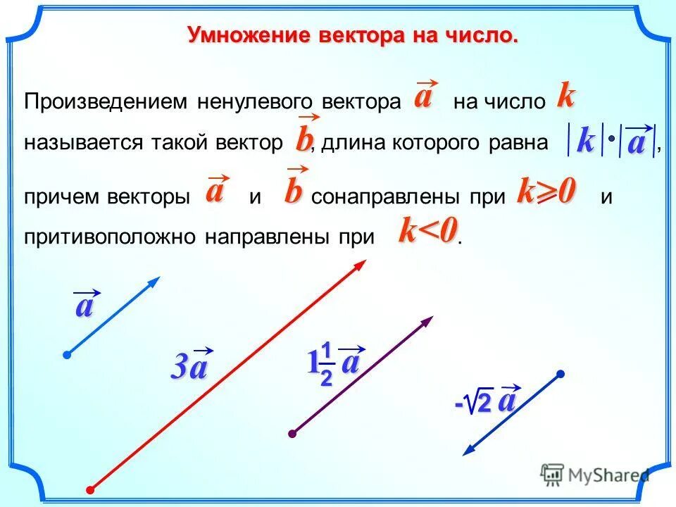 Как найти произведение векторов на число. Умножение вектора на число. разложение вектора по направлениям. сложение векторов с числами. умножение вектора на иррациональное число. равенство векторов сложение векторов умножение вектора на число.