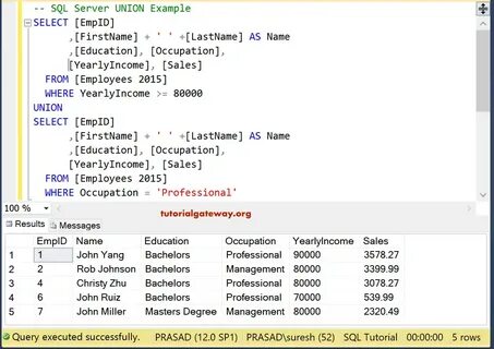 Union sql