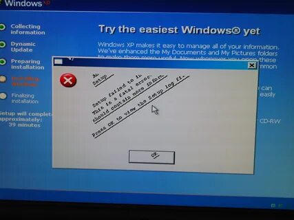 Ошибка windows xp