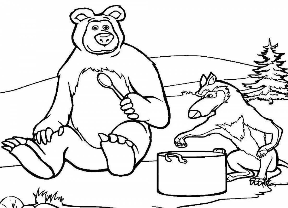 Рисунки разукрашки Маша и медведь. Раскраски Маши имедьведь. Медведь раскраска. Медведь раскраска для детей. Раскраска маша и медведь 2