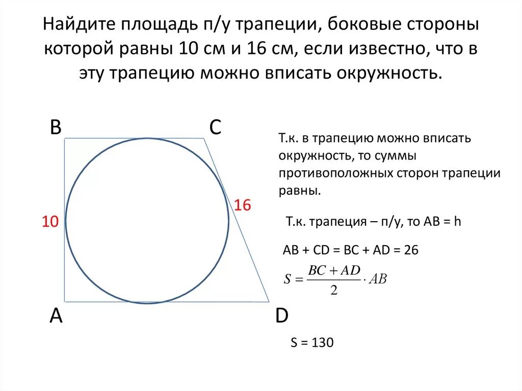 Окружность высекает на сторонах трапеции. Трапеция вписанная в окружность формулы. Стороны трапеции вписанной в окружность. Средняя линия трапеции вписанной в окружность. Периметр трапеции вписанной в окружность.