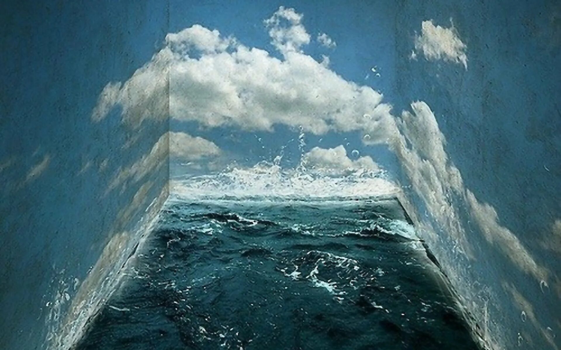 Океан внутри. Море внутри. Стена в океане. Море изнутри. Стена на дне океана