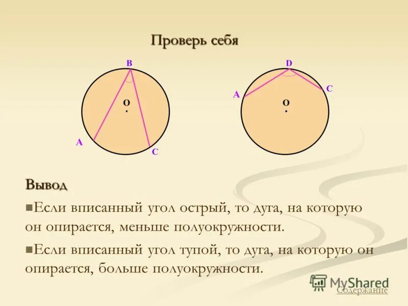 Вписанный угол опирающийся на полуокружность. Вписанный угол на полуокружность. Вписанный угол опирающийся на полуокружность острый.