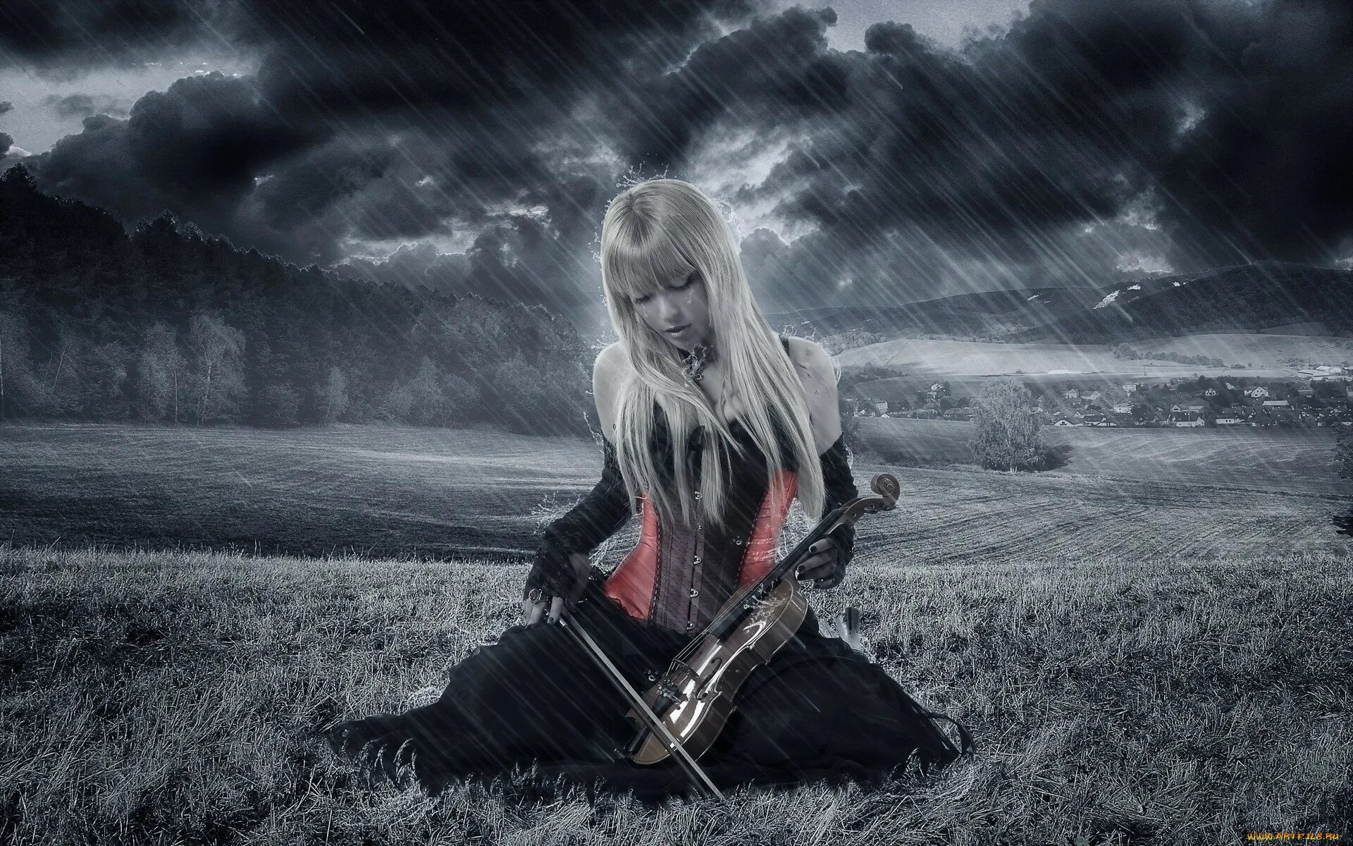 Песня дождь поет девушка. Девушка со скрипкой фэнтези. Осенний джаз. Осень разлука. Девушка у стекла.
