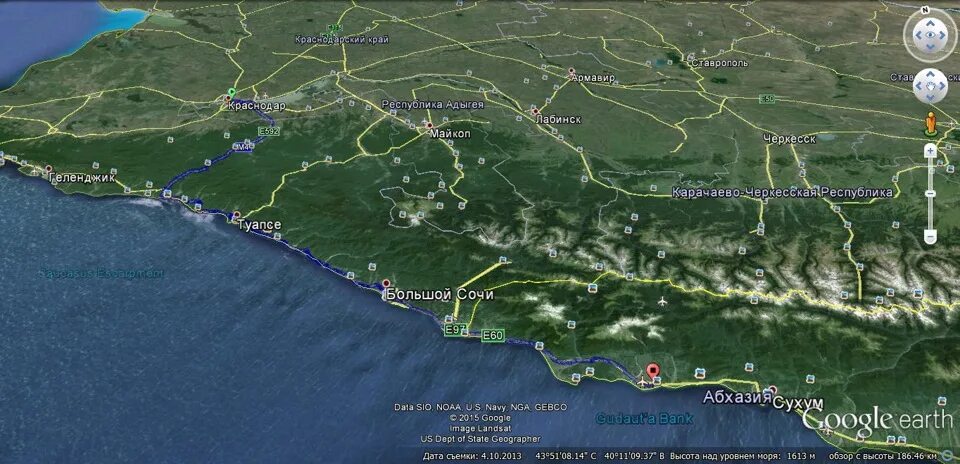 Абхазия новый афон расстояние. Карта Гагра Гудаута. Гудаута новый Афон. Гудаута Абхазия на карте. Спутниковая карта Абхазии.