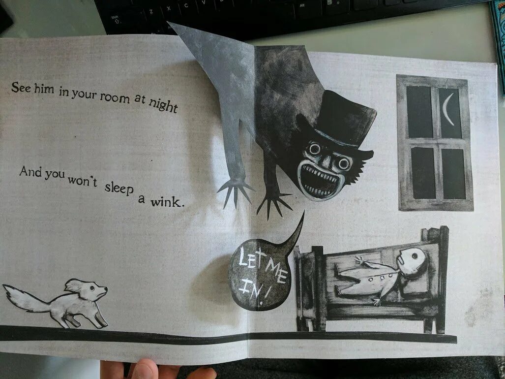 Где бабадук. Книжка Бабадука. Книга Mister Babadook. Книжка Мистер Бабадук. Бабадук Бабадук Бабадук.