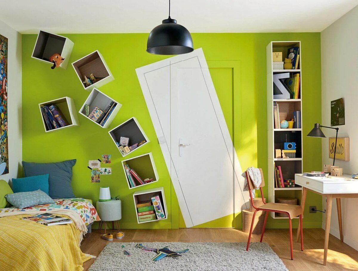 Интересные идеи покраски стен. Идеи покраски стен в детской. Яркие стены в интерьере. Крашеные стены в интерьере. Идеи для двери