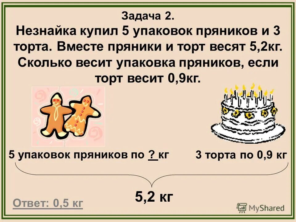 5 упаковок пряников и 3 торта