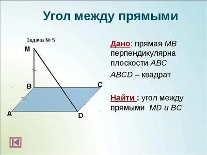 Прямая ма перпендикулярна