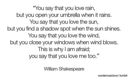 When it come s to you. You say you Love Rain but you open your Umbrella. William Shakespeare you say you Love Rain. Шекспир дождь. Стих на английском you say you Love.