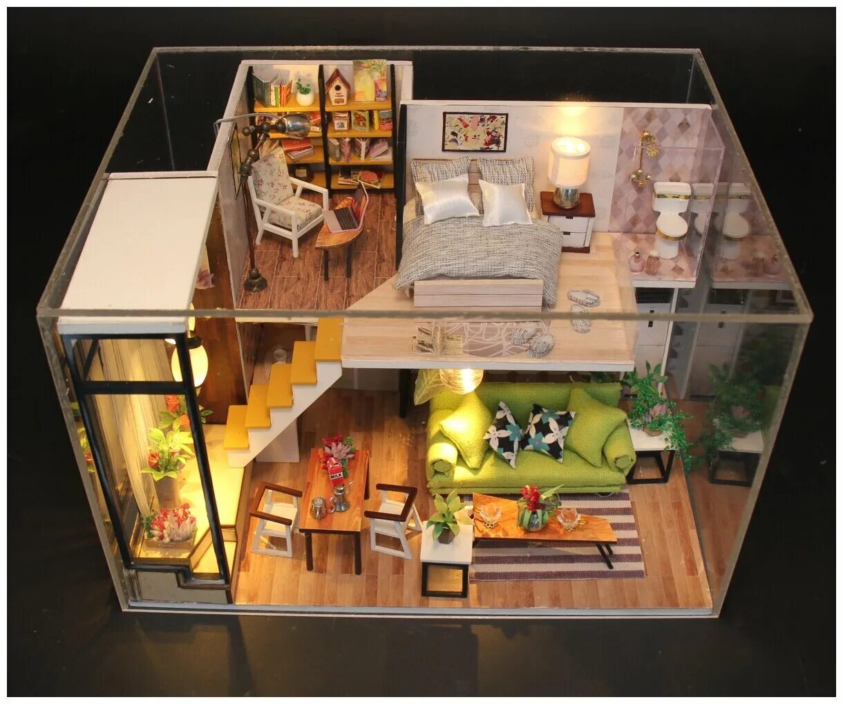 конструктор интерьерный (m905). румбокс diy house hobby day. румбокс интерьерный конструктор хобби дей. миниатюра hobby day интерьер. кукольный домик скандинавский лофт.