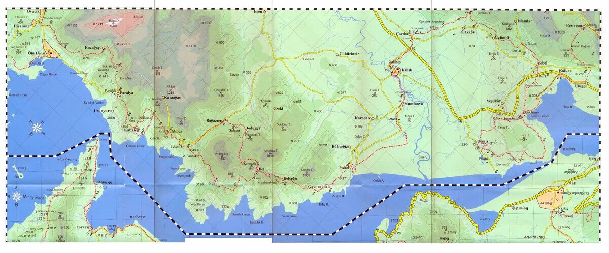 Карта дороги восток. Ликийская тропа в Турции карта. Ликийская тропа маршрут. Восточная Ликийская тропа карта маршрута. Поход Ликийская тропа карта.